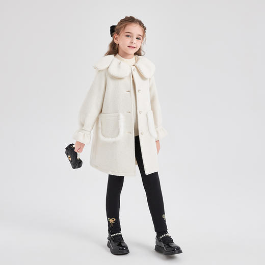 笛莎Deesha 童装女童裤子2023冬季新款甜美蝴蝶结加绒加厚打底裤 商品图2