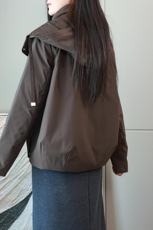 可可咖连帽短款羽绒服（鹅绒） 商品图3