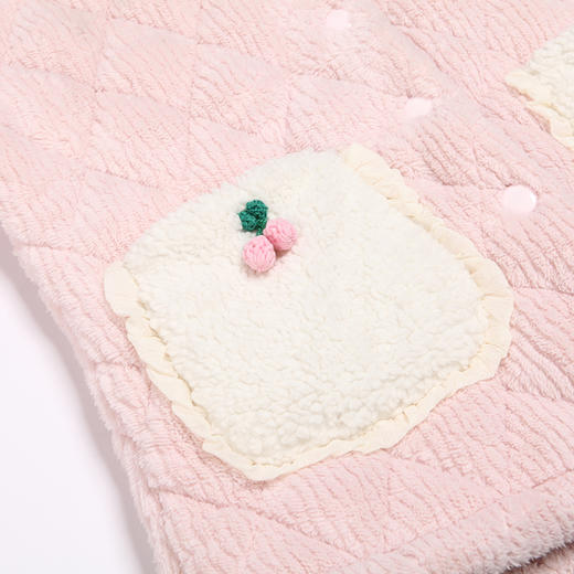 都市丽人生活家居女士睡衣北极绒烂花抽条夹棉加厚款长袖长裤类家居服套装LH31M2 商品图6