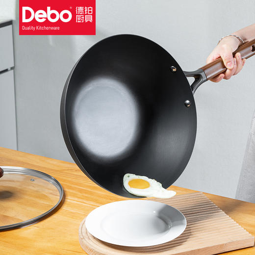 Debo德铂派拉蒙无涂层铁锅炒锅电磁炉燃气灶炉灶通用 商品图4