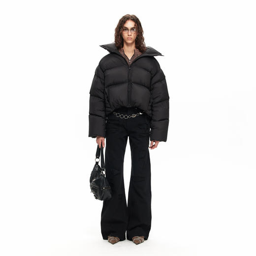 NUTH “蓬松3D”｜黑色短款立领宽松百搭羽绒服女冬季 商品图7