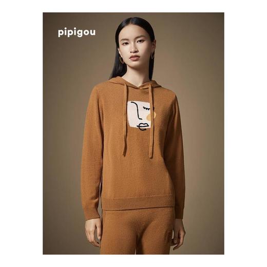 3楼 皮皮狗女式羊绒提花帽子套衫 商品图0