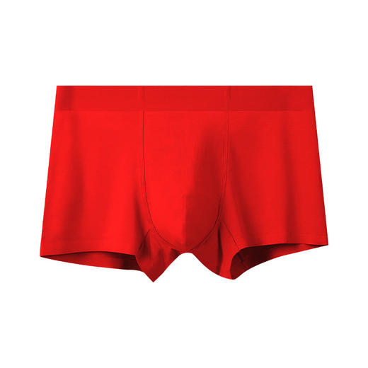 红色本命年男士内裤莫代尔中腰结婚四角裤桑蚕丝内档无痕平角裤 商品图9