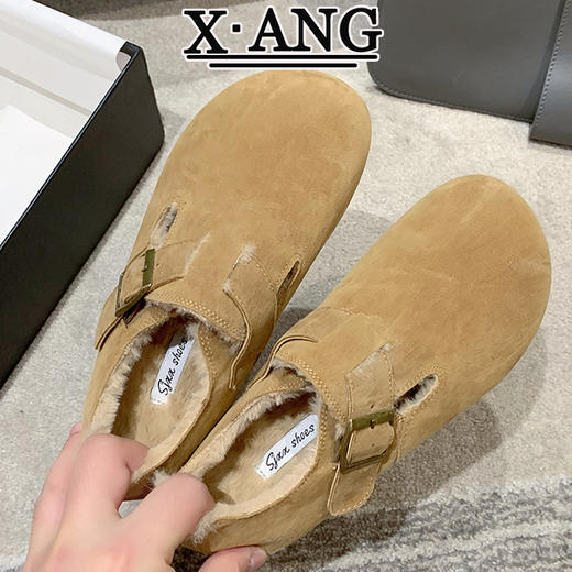 【平底加绒保暖棉鞋】2023秋冬季新款   网红毛毛鞋女豆豆鞋 商品图3