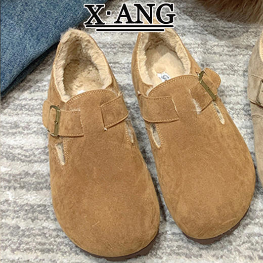 【平底加绒保暖棉鞋】2023秋冬季新款   网红毛毛鞋女豆豆鞋 商品图7