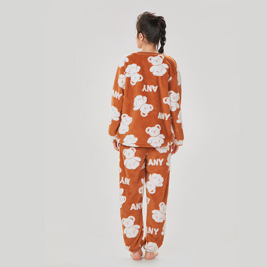 都市丽人生活家居女士睡衣双面阳离子提花法兰绒厚款长袖长裤类家居服套装LH32J6 商品图2