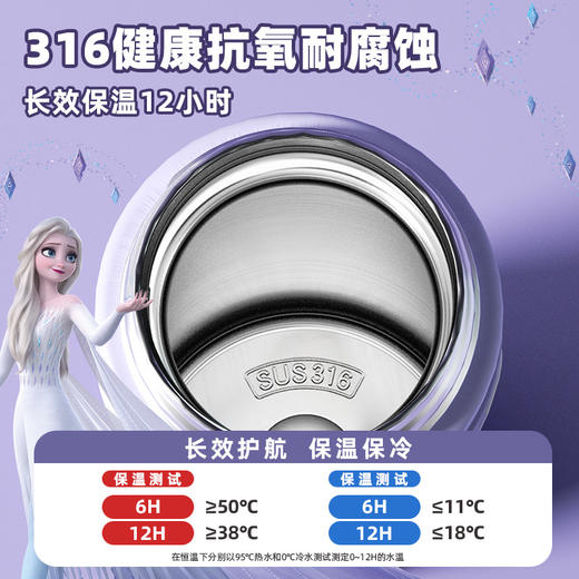 【开学季】迪士尼正版 智能显温儿童弹跳保温杯小学生上学专用水壶316不锈钢304不锈钢直饮水杯子 商品图2