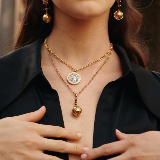 【王悦伊&央视主持人刘芳菲同款】Retro Chic意大利复古首饰 古罗马古币系列  圣球项链 商品图1