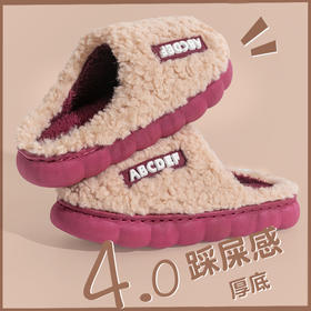 【宅小年多巴胺拼色踩屎感棉拖鞋丨男女同款】