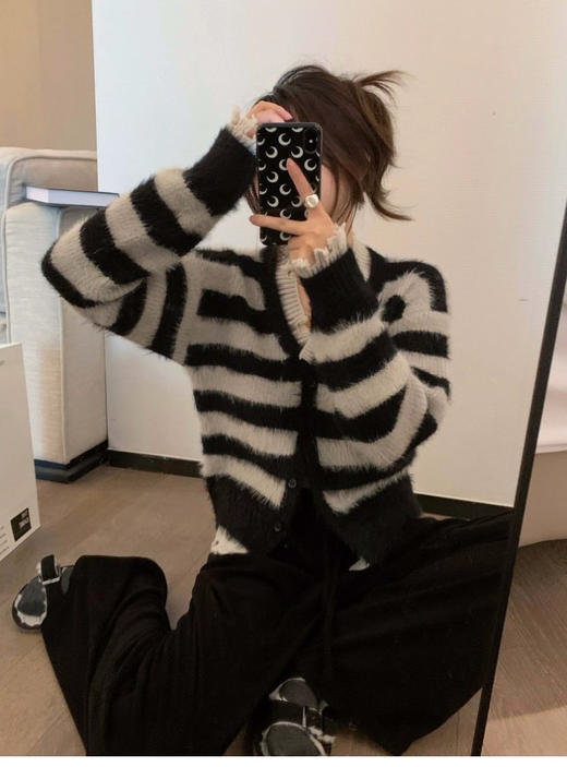 长毛水貂开衫 商品图1