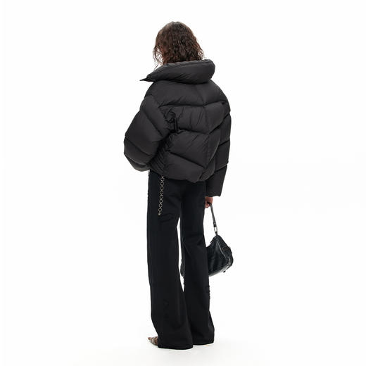 NUTH “蓬松3D”｜黑色短款立领宽松百搭羽绒服女冬季 商品图3