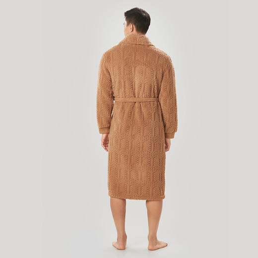 都市丽人都市锋尚生活家居男士睡衣长毛绒剪花法兰绒单件袍家居服厚款单件袍家居服FH37A2 商品图1