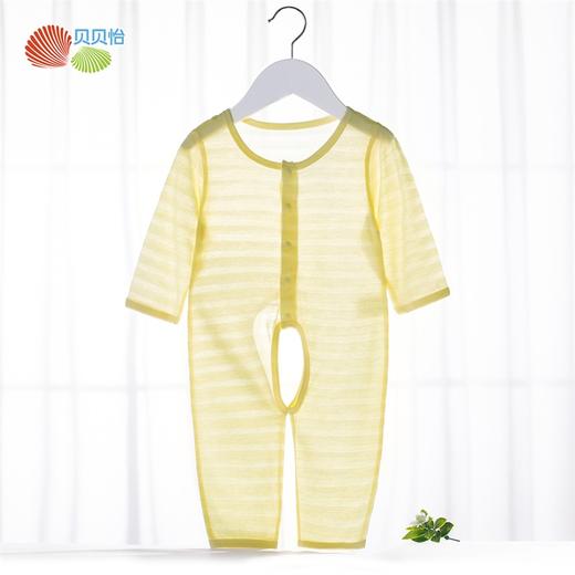 贝贝怡宝宝轻薄透气连体衣春夏开档裤连体衣婴儿衣服薄款哈衣爬服 商品图2