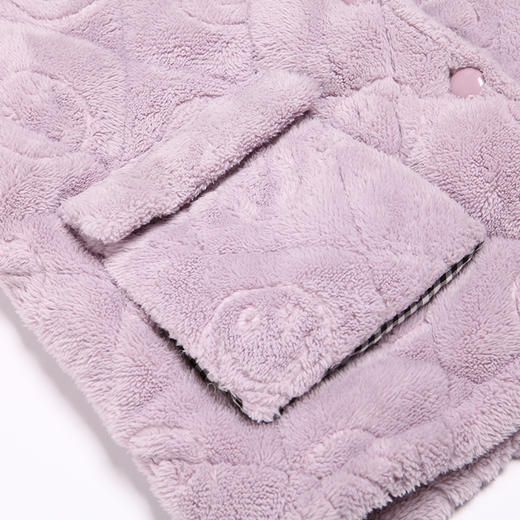 都市丽人生活家居女士睡衣长毛绒提花夹棉加厚款长袖长裤类家居服套装LH31K8 商品图5