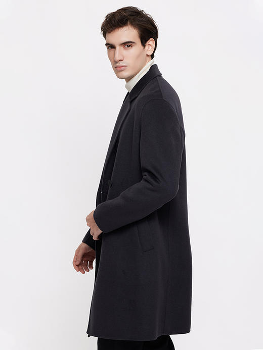 callisto深灰色手工双面羊毛大衣 FSFEC118X 商品图1