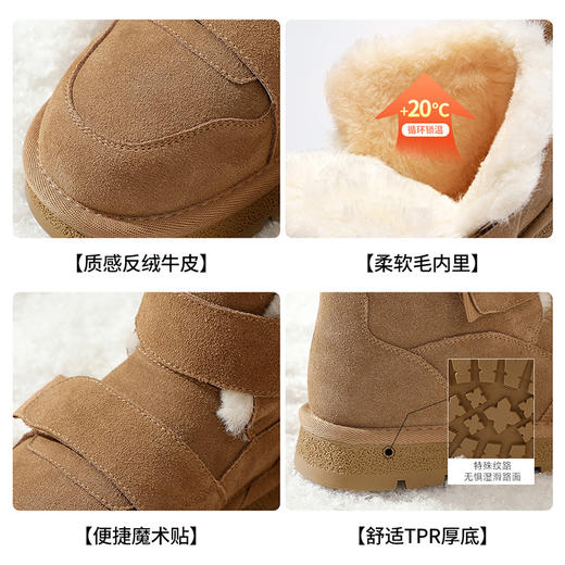 ZHR雪地靴女款加厚魔术贴棉鞋女冬加绒厚底女鞋面包鞋保暖鞋 商品图9