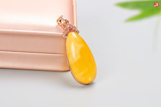 【月夕】蜜蜡吊坠，925银镶 商品图2