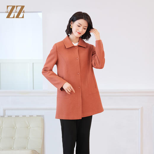 佐尔美秋冬新款 气质百搭羊毛大衣毛呢外套女E24ZZ40 商品图2