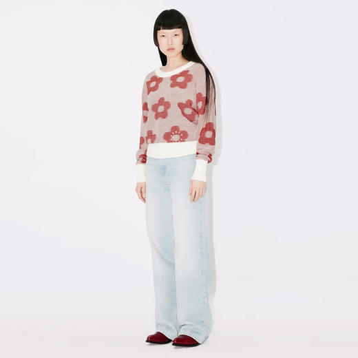 KENZO 高田贤三 女士“kenzo 花斑”棉质针织衫 粉色 FD62 PU413 3CA 02 商品图3
