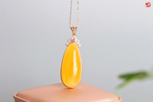 【花晨】蜜蜡吊坠，925银镶 商品图3