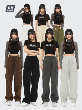 【秋冬多功能！时尚潮牌】OREETA丨秋冬多功能日系工装裤，潮牌大口袋工装裤女阔腿工装裤男款，方便携带物品；阔腿剪裁，舒适自由；秋冬必备