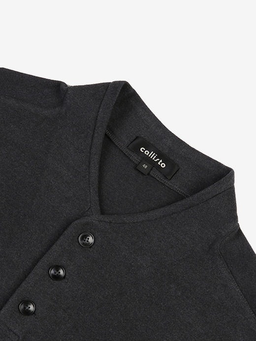 callisto熔岩灰棉弹混纺长袖T恤 FSTSL016C 商品图1