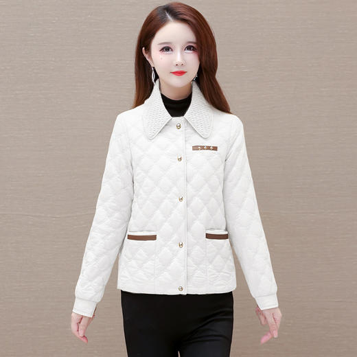 2023年冬款短款格纹轻薄翻领长袖拼色时尚修身休闲QYM-KSY-DFH821-L 商品图1