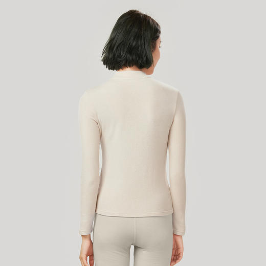 都市丽人舒暖保暖衣女负5至5度适穿针织面料发热纤维中厚款单件保暖衣上衣秋衣新年本命年红品LW3DA7 商品图3