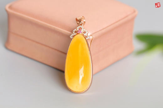 【花晨】蜜蜡吊坠，925银镶 商品图0