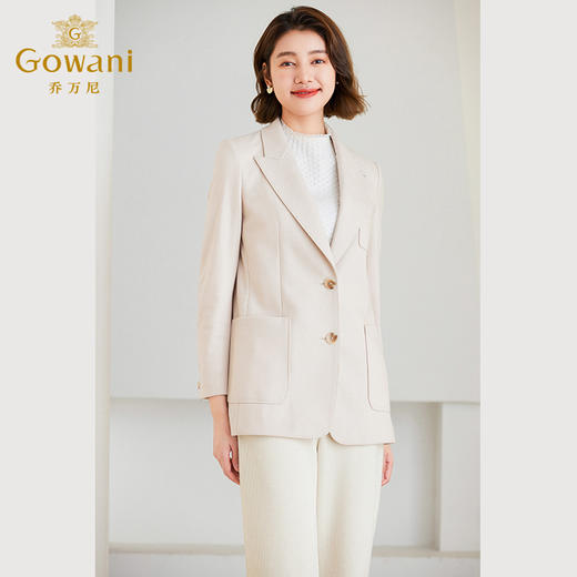 乔万尼冬季新品大衣女高级感西装绵羊毛呢子大衣ET4B911 商品图1