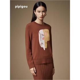 3楼 皮皮狗女式提花圆领套衫