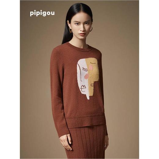 3楼 皮皮狗女式提花圆领套衫 商品图0