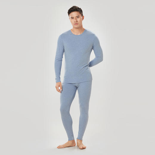 都市丽人都市锋尚舒暖保暖内衣男负5至5度适穿热卡丝双面磨毛发热纤维中厚款套装秋衣秋裤新年本命年红品FW31B4 商品图1