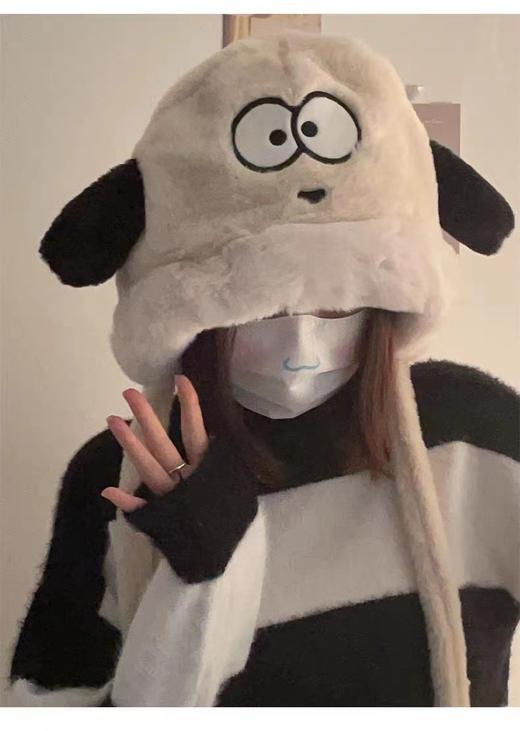 【可爱俏皮的小狗雷锋帽！】秋冬爆款骑车保暖护耳显脸小韩版卡通帽子，俏皮又时尚  透气保暖 蓬松毛绒包裹 温暖显脸，坐车出行更加时尚流行 hh 商品图5