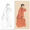 【大彩图】何家英工笔画白描底稿《独坐黄昏后》高清打印稿人物线稿ZV19 商品缩略图0