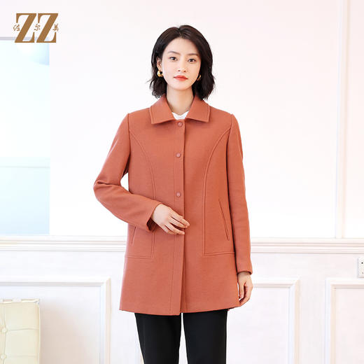 佐尔美秋冬新款 气质百搭羊毛大衣毛呢外套女E24ZZ40 商品图3