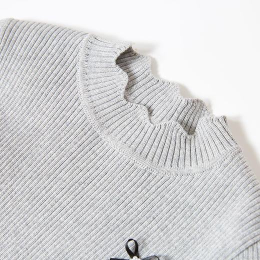 笛莎Deesha 童装女童连衣裙2023冬季新款时尚针织网纱拼接公主连衣裙 商品图3