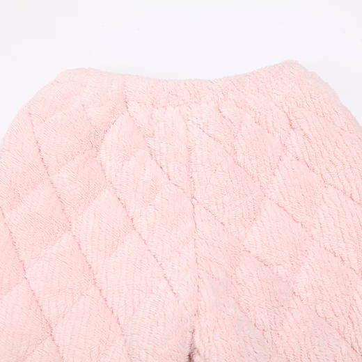 都市丽人生活家居女士睡衣北极绒烂花抽条夹棉加厚款长袖长裤类家居服套装LH31M2 商品图8