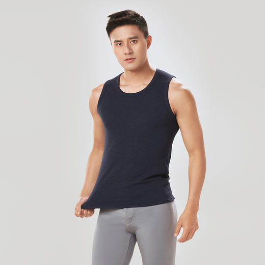 都市丽人都市锋尚强暖保暖内衣男负15至负5度适穿雪花一体绒保暖背心厚款单件背心秋衣新年本命年红品FW34D1 商品图2