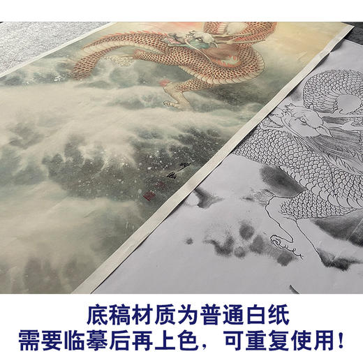 【大彩图】刘继彪工笔画白描底稿《龙》初学者临摹动物线稿A633 商品图3