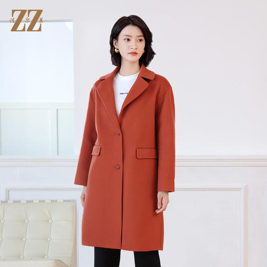 佐尔美秋冬新款 简约时尚羊毛双面呢大衣女E24SM09 商品图0