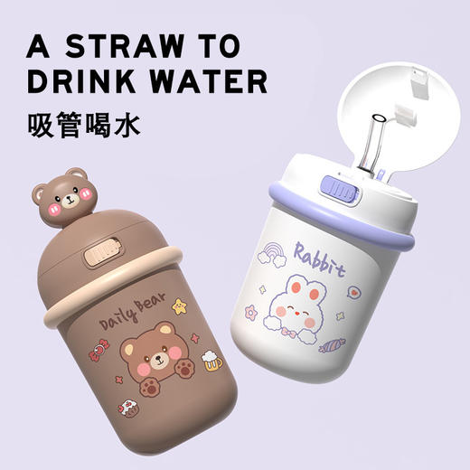 【奇妙的小熊，长久的陪伴】水杯外观童趣十足，内部不锈钢保温，携带方便。给学生们带来超萌的日常陪伴，如同一个守护小精灵。快来入手这款高颜值的可爱保温杯吧！ 商品图1