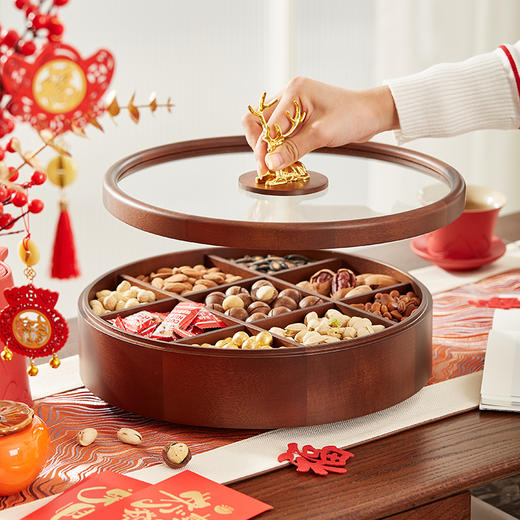 初心| 圆形分格果盘四格九格 商品图1