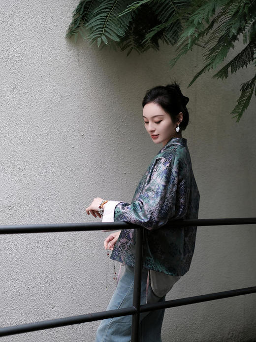 限量款| 盛唐牡丹 |万寿无疆牡丹纹重缎宋锦新中式外套(不夹棉) 商品图4