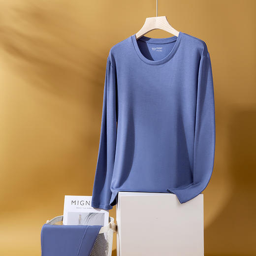 都市丽人都市锋尚舒暖保暖衣负5至5度适穿热卡丝单面磨毛男士发热纤维保暖衣中厚款套装新年本命年红品FW31B3 商品图2