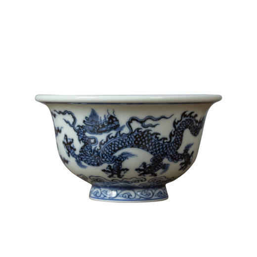 茶香记 景德镇云诗慕古青花龙纹系列双龙压手杯135ml手绘茶杯品杯 商品图4