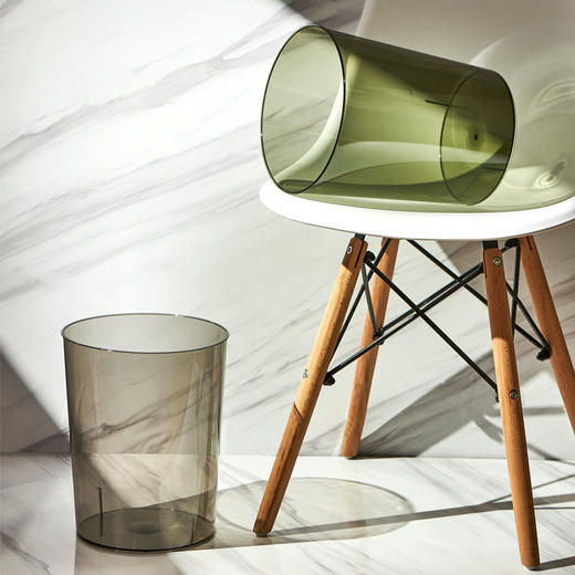 【家用大号轻奢垃圾桶！高透洁净】客厅创意PET透明垃圾筒，大容量简约纸篓，简约外形，大容量收纳。优雅透光，透明设计，尽显轻奢 居家必备 商品图0