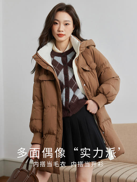 【99元福袋，不支持退换】熙世界水貂绒毛衣开衫女2025秋冬慵懒学院风复古菱格短款针织外套 商品图2