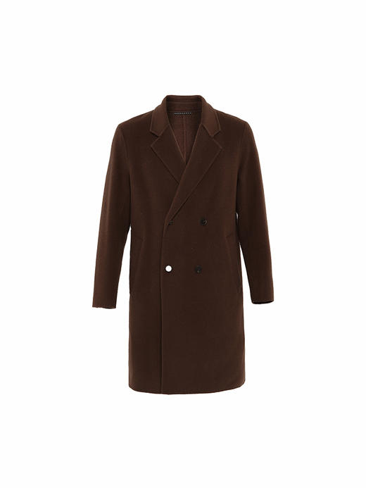 callisto咖色手工双面羊毛大衣 FSFEC118X 商品图3