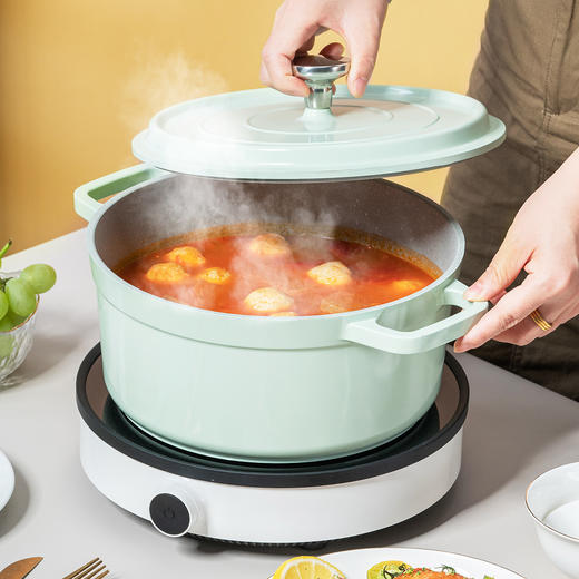 Debo德铂家用合金珐琅锅不粘汤锅24CM-维多利亚 商品图2